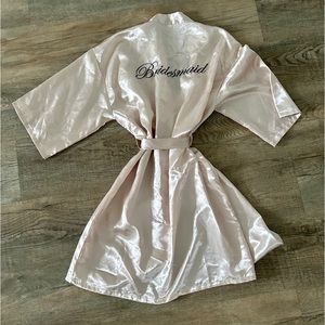 “Bridemaid” Champagne silky rob size L